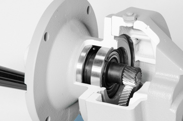 DAC Worldwide Offset In-Line Helical Gear Reducer Cutaway | 205-250 | Closeup