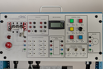 DAC Worldwide’s AC Variable Frequency Drive Training System Plus (429E) examines AC variable speed drive principles. Learners will explore variable frequency AC solid-state control of 3-phase electric motors in various automation applications